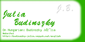 julia budinszky business card